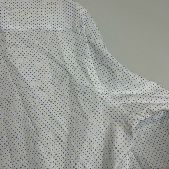 Eton White Blue Sparkle Cotton Contemporary Dress Shirt 44 - Picture 6 of 8